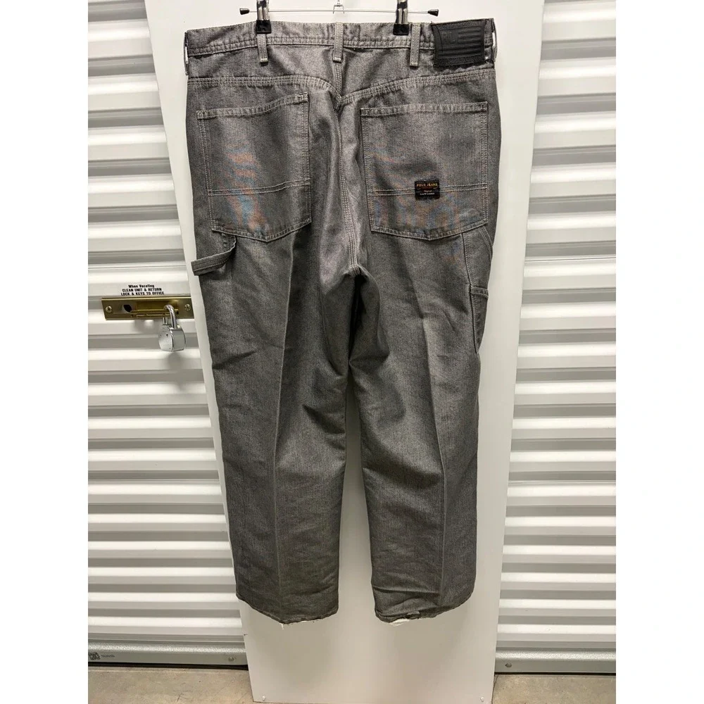 Vintage‎ Polo Jeans Ralph Lauren Carpenter Pants Mens 36x32 Grey Utility Good